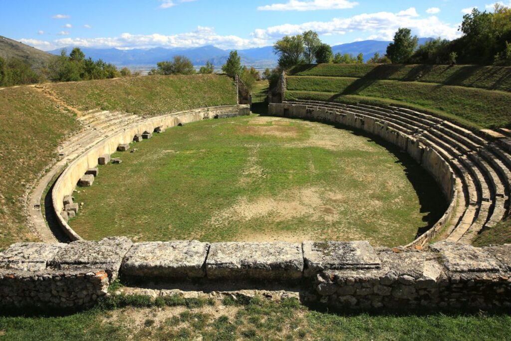 Roman ruins in Alba Fucens in Abruzzo, Italy