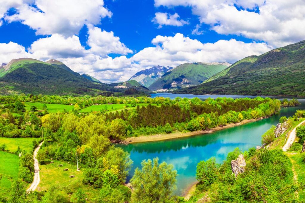 landscapes of Abruzzo , Lake Barea. Italy
